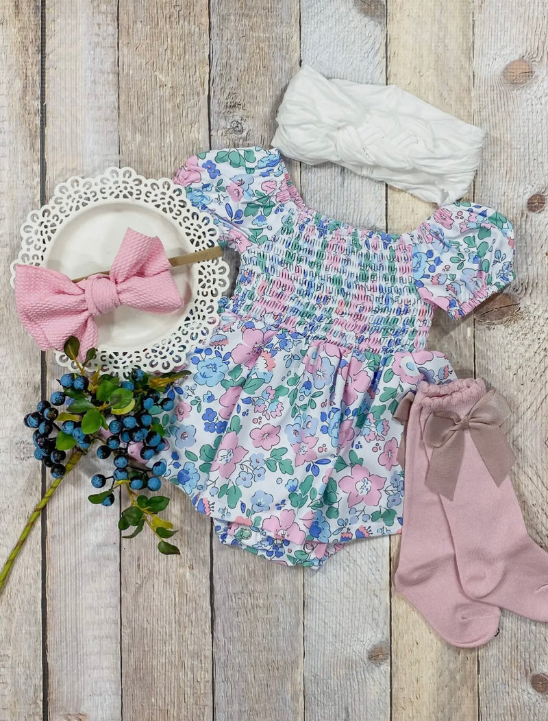 Pink & Lilac Skirted Romper