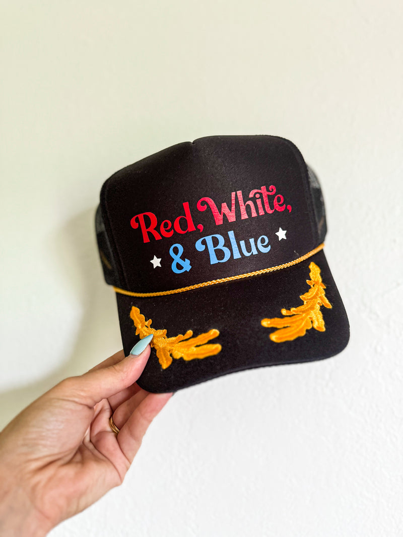 Red White & Blue Trucker