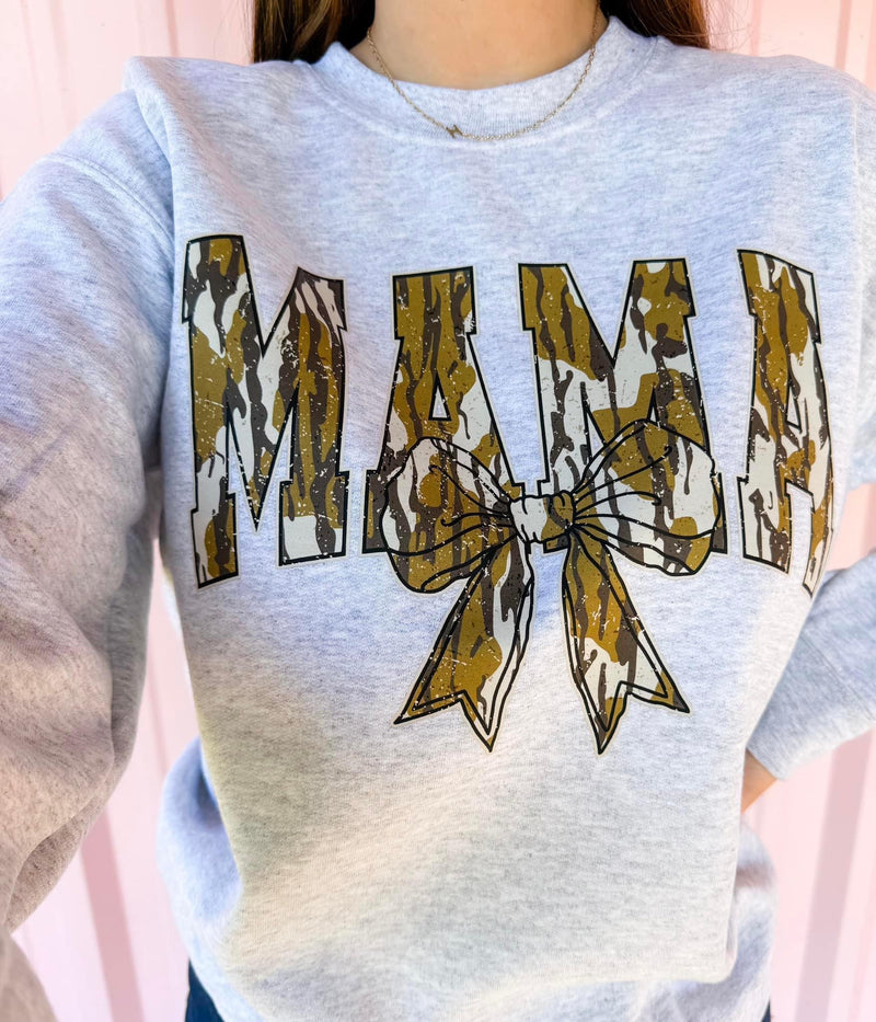 Camo Mama Bow Sweatshirt