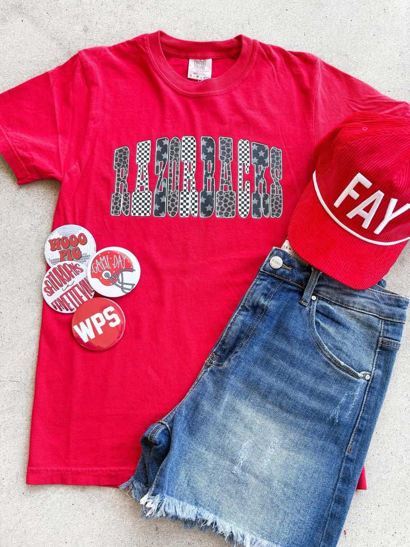 Razorbacks Checkered Star Tee