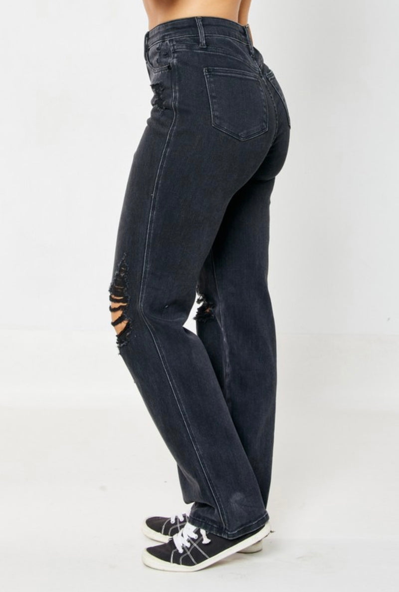 90's Knee Distressed Straight Jean