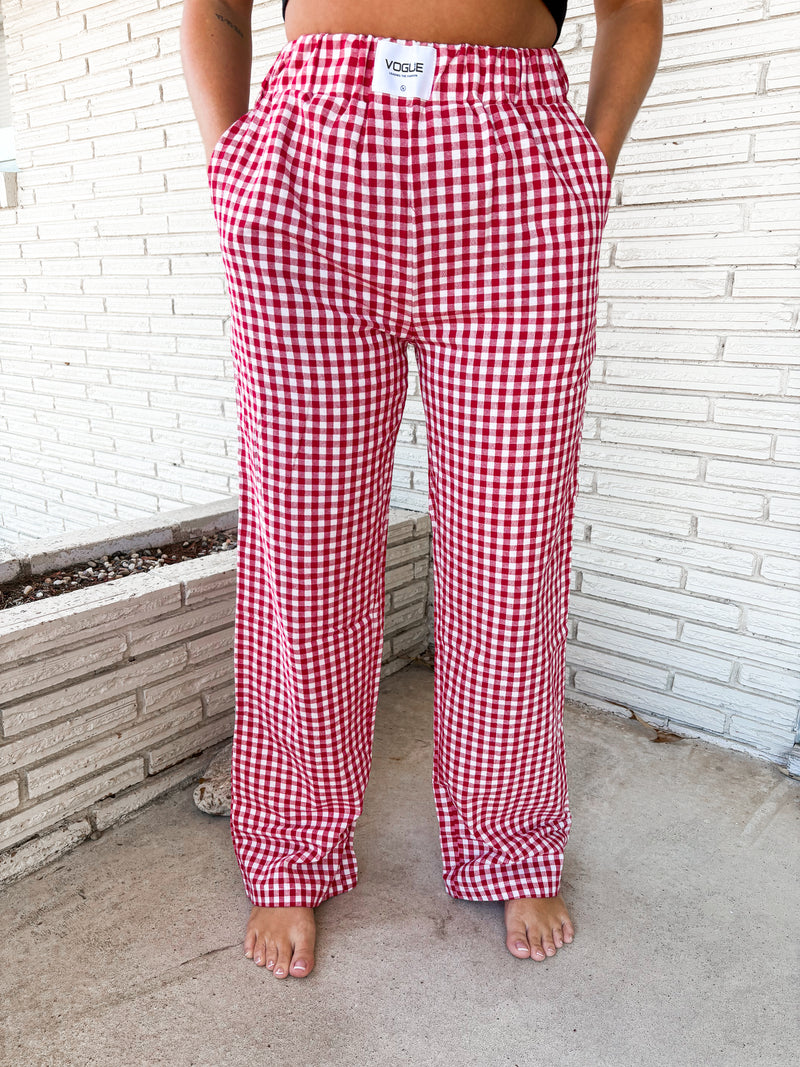 Hase Red Gingham Pants