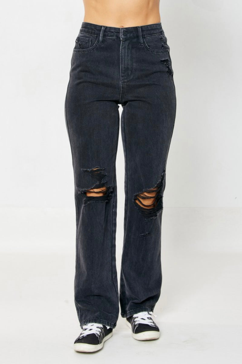 90's Knee Distressed Straight Jean