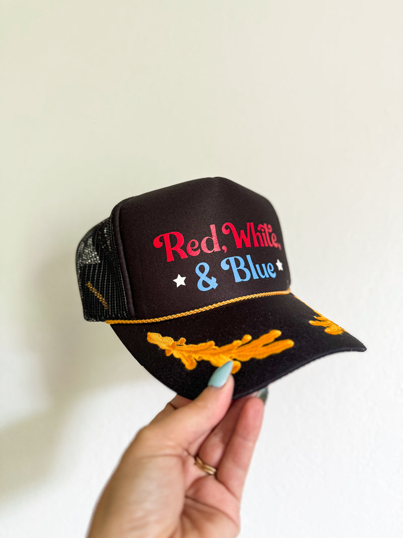 Red White & Blue Trucker