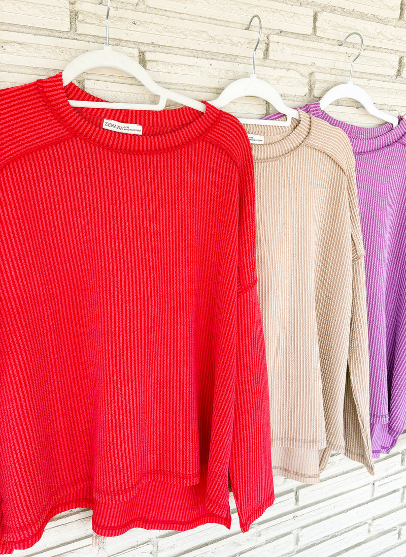 Paiten Long Sleeve Ribbed Top