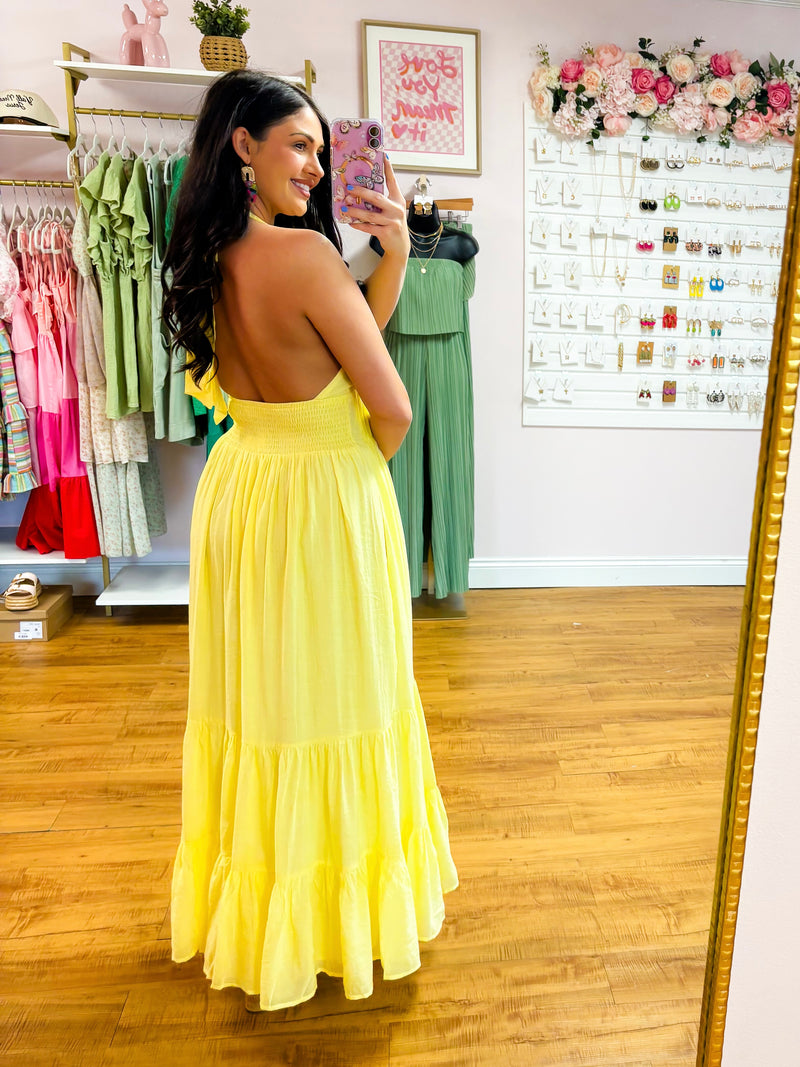 Daisy Halter Maxi Dress