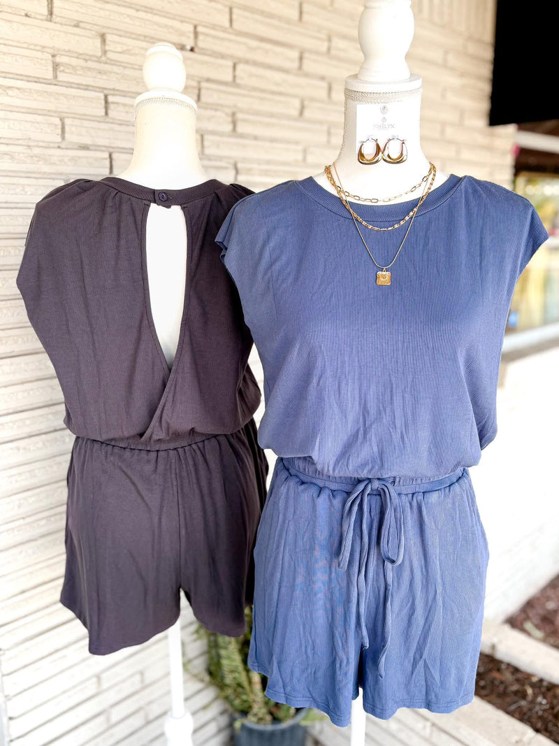 Vanessa Open Back Romper In Black