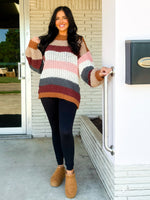 Mocha Stripe Chunky Sweater