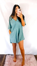 Solid V Neck Romper