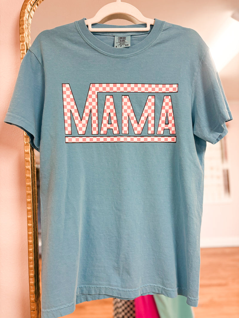 Checkered Mama Tee