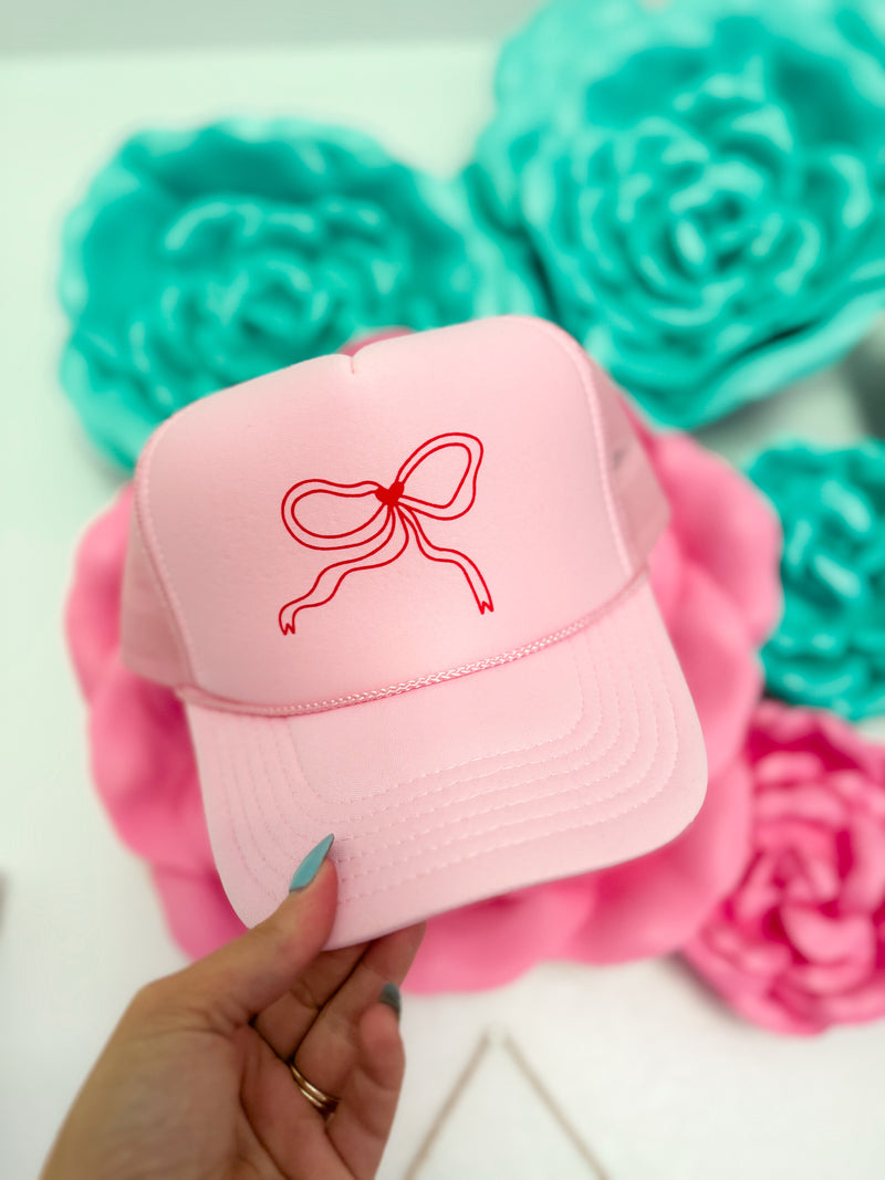 Pink W/Small Bow Trucker