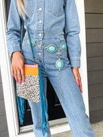 Shell Denim Jumpsuit