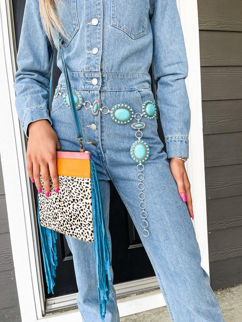Shell Denim Jumpsuit