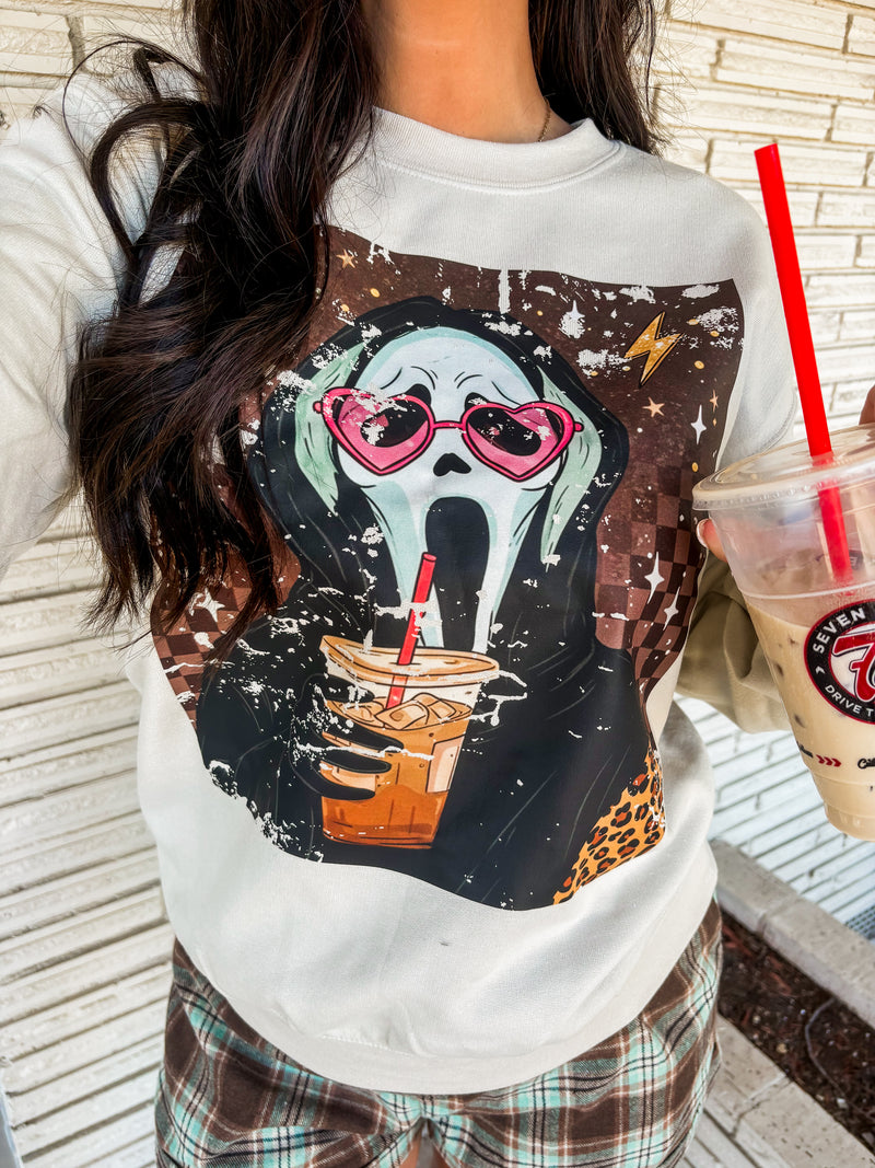 Horror Scream Coffee Sweatshirt