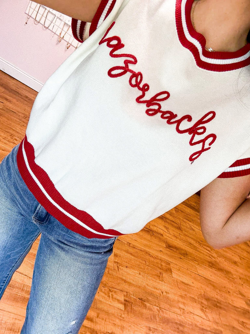 Razorback Embroidery Varsity Sweater