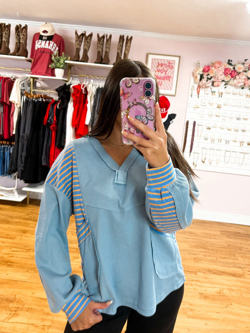 Sydney Stripe Top In Blue